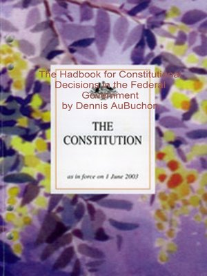 cover image of The Handbook for Constitutional Decisions in the Federal Government
